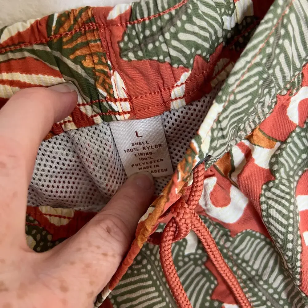 Caribbean Palm Print Swimwear Mens Large